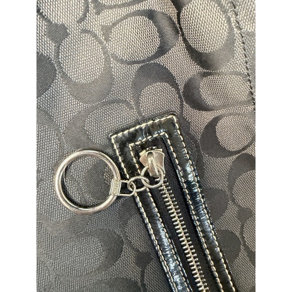 Vintage Y2K Coach F19291 XL Gabby Signiture Tote Bag Black Jacquard Canvas Prep - Picture 4 of 10